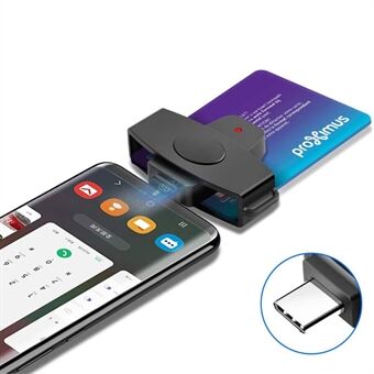 ROCKETEK CSCR3 Type-C Smart CAC-kortläsare IC ID SIM -bankkortsadapter för bärbar Android-telefon