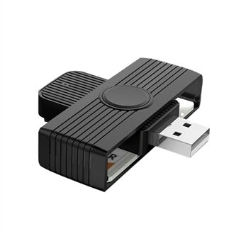ROCKETEK CR318 Multifunktion USB2.0 Smart Card Reader SIM/ID/CAC kortplatsadapter för Mac Windows-dator