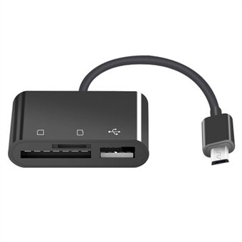 D-138 Micro USB 3 i 1 multifunktionskortläsare TF-kort / minneskort höghastighetsadapter