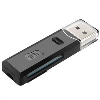 KAWAU C296 MINI USB 2.0 SD TF Minneskortläsare Miniadapter för SDXC SDHC MicroSDXC MMC II