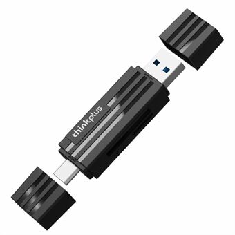 LENOVO Thinkplus TC101 2-i-1 design USB 3.0+Typ C portabel kortläsare för SD TF MicroSD Kompatibel med dator / bärbar dator / Smart telefon / surfplatta