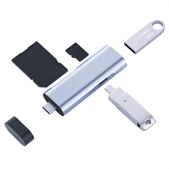 Multifunktions Type-C kortläsare USB-C OTG Bärbar minneskortläsare för mobiltelefoner, datorer