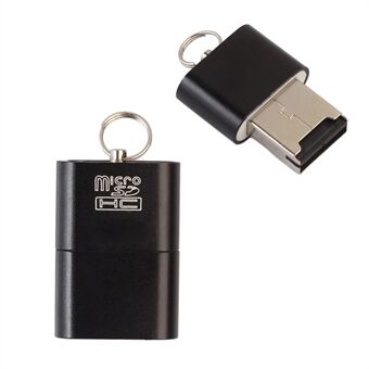 Mini Data Transfer USB 2.0 Kortläsare för Micro SD TF-kort - Svart