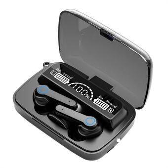 M19 TWS Bluetooth 5.1 Sport Headset Touch Siri Digital Display Trådlösa stereohörlurar Hörlurar - Elektropläterade Silver