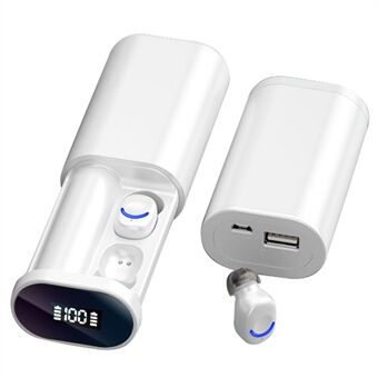 A20 Touch Control Trådlöst headset Binaurala Bluetooth-öronsnäckor Vattentåliga sporthörlurar med 3-digital LED-skärm