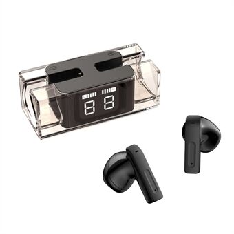 E90 Transparent Design TWS Trådlös Bluetooth 5.3 hörlurar Digital Display Stereo Music Touch Headset