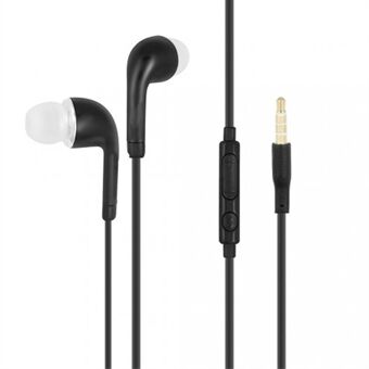3,5 mm trådbundna headset in-ear hörlurar med mikrofon och linjeingång för Samsung Xiaomi Huawei - Svart