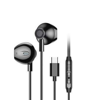 G20T In-ear Stereo Headset HD HIFI Mic Type-C hörlurar med sladd för Type-C gränssnittsenheter