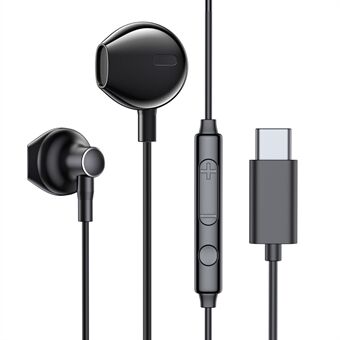 JOYROOM JR-EC03 Type-C hörlurar med kabel med mikrofon HiFi stereoljud hörlurar för livesändning av karaokespel
