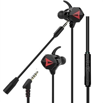G5 3,5 mm trådanslutna in-ear-spelhörlurar Mobil PC Gamer-hörlurar med öronkrokar