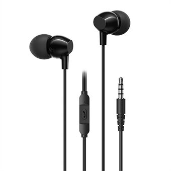 USAMS US-SJ594 EP-47 3,5 mm in-ear trådanslutna headset Lättviktshörlurar TPE trådbundna hörlurar med känslig mikrofon/knappkontroll