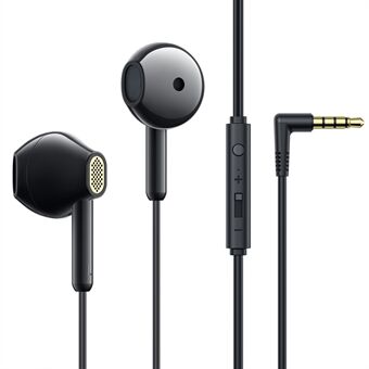 JOYROOM EW05 Vinklat 3,5 mm Headset Half-In-Ear 3,5 mm AUX-hörlurar Inbyggd mikrofon HD Klart stereoljud Trådbundna hörlurar