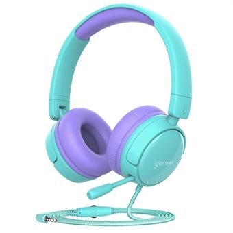 GORSUN A62 Headset för barn Justerbara hörlurar Söta öron hörlurar med mikrofon för att lära sig lyssna