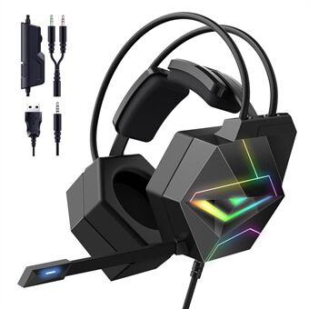 ONIKUMA X20 RGB Over-Ear hörlurar 3,5 mm trådanslutet spelheadset med brusreducerande mikrofon