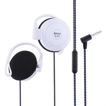 SHINI S520 Öronkrok Typ Headset 3,5 mm tråd Hörlurar Stereoljud Sporthörlurar med mikrofon