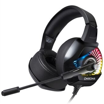 ONIKUMA K6 USB+3,5 mm RGB Headset Head- Monterad trådbunden PC Stereo hörlurar med mikrofon