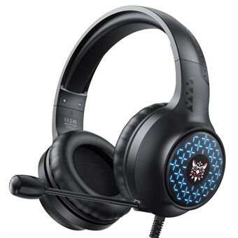 ONIKUMA X7 Gaming Headset trådbundna hörlurar med 360 graders roterande mikrofon, monokromatiskt ljus