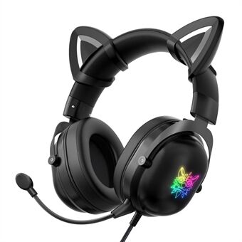 ONIKUMA X11 Gaming Headset med löstagbart Cat Ear RGB-brusreducering Over Ear-hörlurar