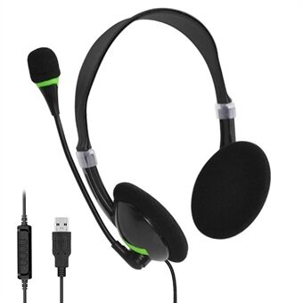 GUIDERAY USB Over-ear trådbundna hörlurar Stereoljud No Delay PC Gaming Musik Headset med mikrofon