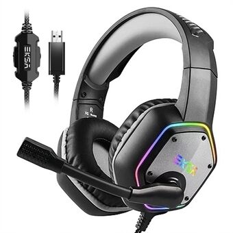 EKSA E1000 Over-ear trådbundna hörlurar 7.1 Stereo Färgglada RGB Light PC Gaming Headset med mikrofon