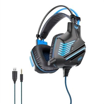 OVLENG GT61 Over-ear-belysning Gaming Headset HiFi-ljud 3,5 mm AUX+USB-kabel Trådbundna hörlurar med brusreducerande mikrofon