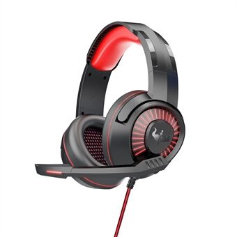 OVLENG GT66 RGB Gaming Headset Head hörlurar med brusreducerande mikrofon, USB+3,5 mm-kontakt