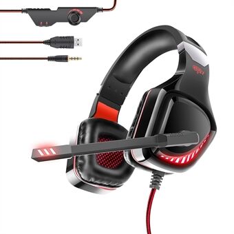 OVLENG GT97 USB+3,5 mm trådbundna over-ear hörlurar Professionell stereo E-sport Gaming Headset med LED-ljus