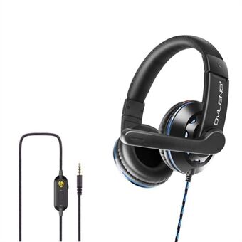 OVLENG OV-P2 3,5 mm spelhörlurar trådbundna hörlurar E-sportshörlurar med justerbar brusreducerande mikrofon för PS4 / Xbox One / mobiltelefon / dator