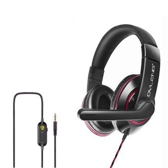 OVLENG OV-P5 Over-Ear 3,5 mm kabel Gaming Headset Lättvikts infällbart huvudband Design Hörlurar med brusreducerande mikrofon