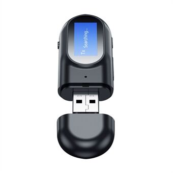 BT-17 USB Bluetooth 5.0 trådlös sändare mottagare LED Digital Display Musik Call Audio Adapter (ingen certifiering)