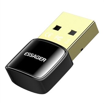 ESSAGER Bluetooth Adapter Stationär PC Trådlös BT5.0 USB-mottagare kompatibel med Window 8/10/11 Drivrutinsfri