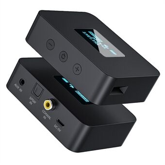 Förlustfri aptXLLAUX optisk fiberkoaxial Bluetooth 5.0 ljudsändare med skärm