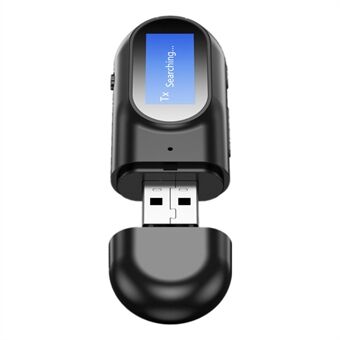 T17 2-i-1 USB LCD-skärm Bluetooth 5.0 Audio Receiver Sändare 3,5 mm Aux Stereo Music Wireless Adapter
