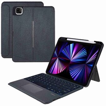 JIUYU för iPad Pro  (2020) / (2021) Bluetooth trådlöst magnetiskt tangentbord + justerbart Stand Tablettskydd Skyddsfodral med pennhållare