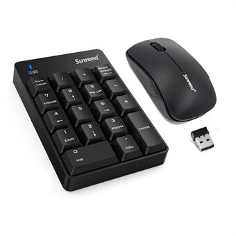 SUNREED SK-051AG Counter trådlös mus med Bluetooth trådbunden numerisk tangentbordsräknare för bärbar surfplatta Stationär dator