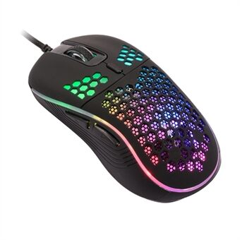 GM86 Lightweight Honeycomb Shell Wired Mouse 6-Key USB Gaming Mus med färgglada andningsljus