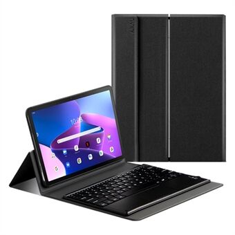 JIUYU för Lenovo Tab M10 Plus (Gen 3) 10.6 125f / 128f PU- Stand Tangentbord Tablettfodral med avtagbart Bluetooth-tangentbord med pekplatta