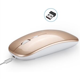 HXSJ M90 trådlös mus Uppladdningsbar datormus 2.4G tyst mus med USB-mottagare