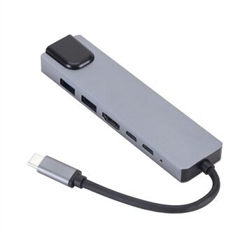6 i 1 USB Type-C Hub Adapter Dock med 4K HDMI PD RJ45 Ethernet kortläsare