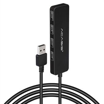 ACASIS AB2-L412 1,2 m kabel 4 portar USB2.0 Hub 480 Mbps Dataöverföring USB Hub Splitter