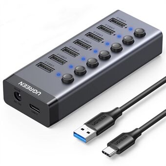 UGREEN CM481 USB 3.0 Splitter Dockningsstation 7-portars USB Hub-adapter med förlängningskabel (CN-kontakt)