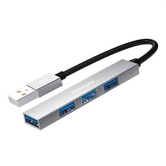 ESSAGER 4-in-1 USB Hub 4 USB2.0 Ports Splitter Tablet Laptop Aluminum Alloy Adapter - USB