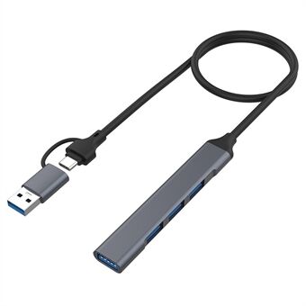 2-i-1 USB-C / USB-A HUB-adapter för bärbar dator 4-portars USB2.0 3.0 Splitter Dockningsstation för mus, tangentbord