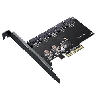 ACASIS AC-PE001 5-portar SATA 6Gbps till PCI Express Controller Card PCI-e till SATA III Adapter / Konverter Pcie Riser Expansion Adapterkort för PC