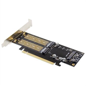 2280 PCI-E 3.0 X16 till NGFF M.2 NVMe AHCI SSD-adapterkort för M-nyckel B-nyckel mSATA Solid State Drive