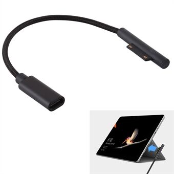 För Microsoft Surface Pro 6/5 Laddningskabel Adapter PD till USB-C Typ C likströmskontakt hona