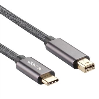 4K 60Hz USB C till Mini DisplayPort-kabelomvandlare Guldpläterad flätad kabel för MacBook 12/ Samsung Galaxy S8 S9 S10 Note 10 (2m)