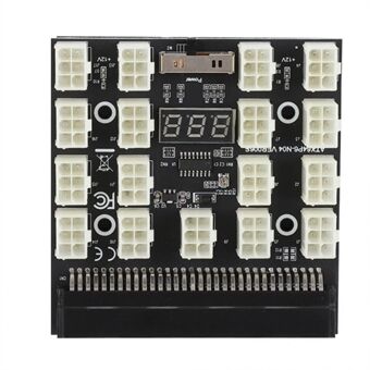 PCI-E 12V 64-stift till 17x6-stift Power Server Board Adapter Breakout Board med LED-skärm för HP 1200W 750W PSU Server