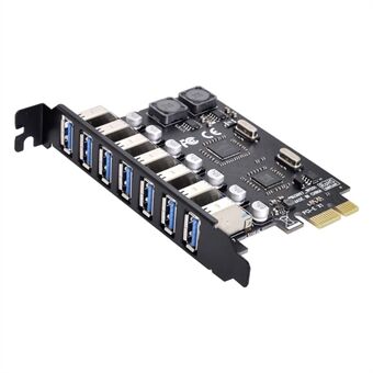 U3-019-7P 7 portar 5 Gbps PCI-E till USB 3.0 HUB PCI Express expansionskortadapter med NEC+VLI Dual Chip