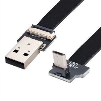 U2-045-UP CN-011-MA/CN-012-UP/CN-01 USB 2.0 Type-A Male to Micro USB 5Pin Male Flat FPC Cable Up Angled Data Transfer Wire for FPV/Disk/Phone